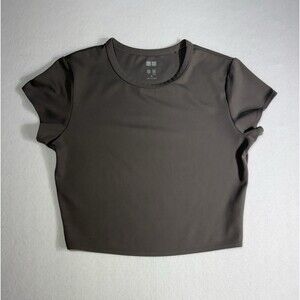 Uniqlo AIRism Ultra Stretch Cropped Tee Women’s M Purple Short Sleeve Top